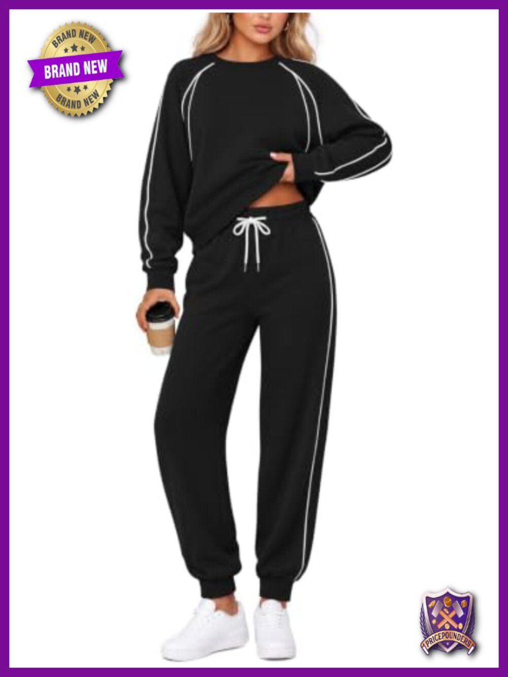 Women's 2 Piece Sweatsuit Tracksuit Set Long Sleeve Sweatshirt High Waisted